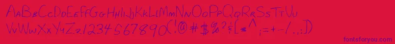 Lehn281 Font – Purple Fonts on Red Background