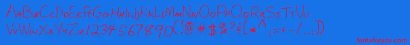 Lehn281 Font – Red Fonts on Blue Background