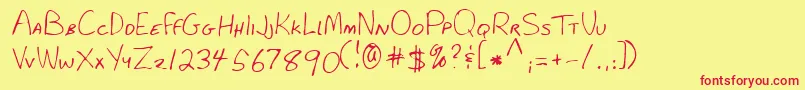 Lehn281 Font – Red Fonts on Yellow Background