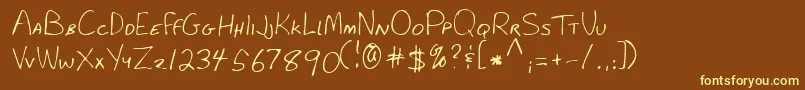 Lehn281 Font – Yellow Fonts on Brown Background