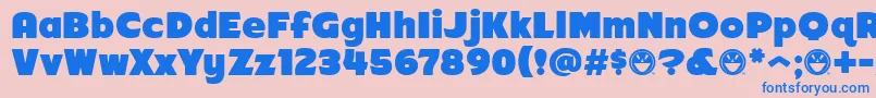 Arb218NbFinishedFreewareAt Font – Blue Fonts on Pink Background