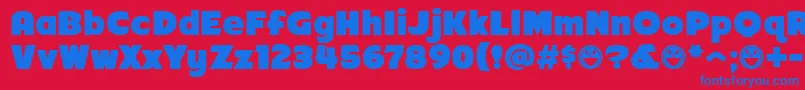 Arb218NbFinishedFreewareAt Font – Blue Fonts on Red Background