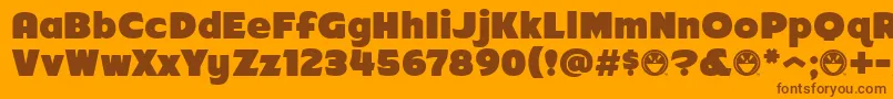 Arb218NbFinishedFreewareAt Font – Brown Fonts on Orange Background