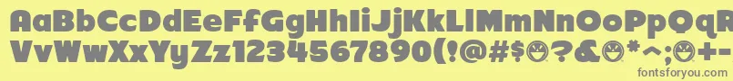 Arb218NbFinishedFreewareAt Font – Gray Fonts on Yellow Background