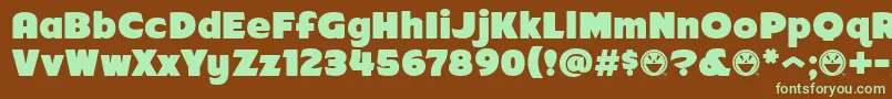 Arb218NbFinishedFreewareAt Font – Green Fonts on Brown Background