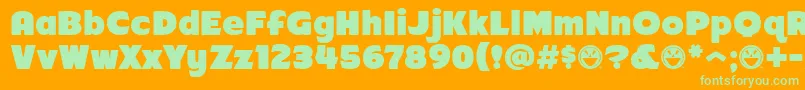 Arb218NbFinishedFreewareAt Font – Green Fonts on Orange Background