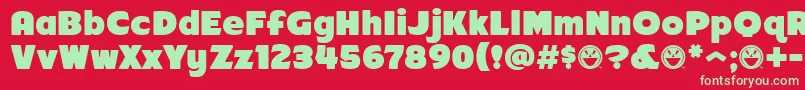 Arb218NbFinishedFreewareAt Font – Green Fonts on Red Background