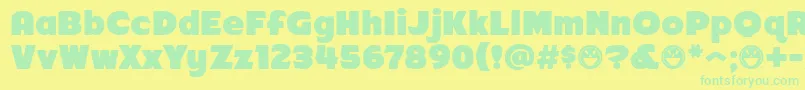 Arb218NbFinishedFreewareAt Font – Green Fonts on Yellow Background
