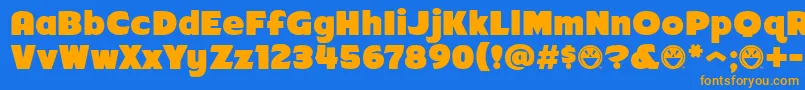 Arb218NbFinishedFreewareAt Font – Orange Fonts on Blue Background