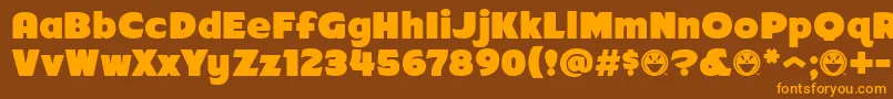 Arb218NbFinishedFreewareAt Font – Orange Fonts on Brown Background