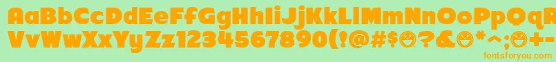 Arb218NbFinishedFreewareAt Font – Orange Fonts on Green Background