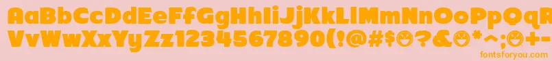 Arb218NbFinishedFreewareAt Font – Orange Fonts on Pink Background
