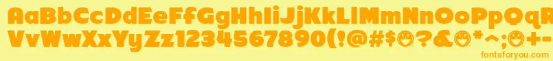 Arb218NbFinishedFreewareAt Font – Orange Fonts on Yellow Background