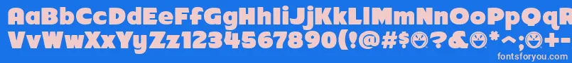 Arb218NbFinishedFreewareAt Font – Pink Fonts on Blue Background