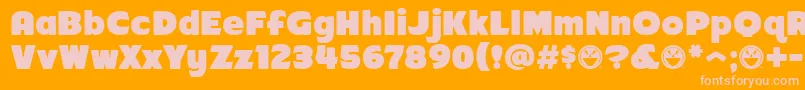 Arb218NbFinishedFreewareAt Font – Pink Fonts on Orange Background