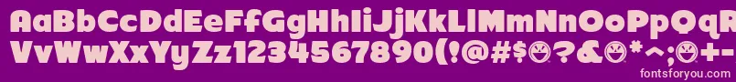 Arb218NbFinishedFreewareAt Font – Pink Fonts on Purple Background