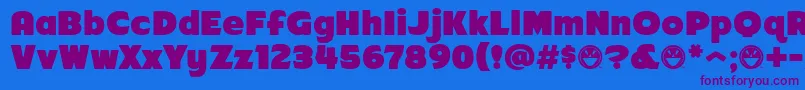 Arb218NbFinishedFreewareAt Font – Purple Fonts on Blue Background