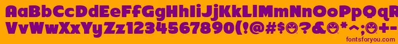 Arb218NbFinishedFreewareAt Font – Purple Fonts on Orange Background
