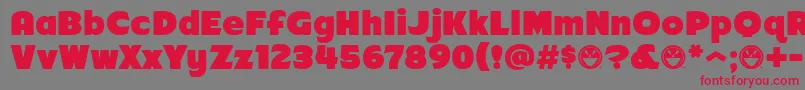 Arb218NbFinishedFreewareAt Font – Red Fonts on Gray Background