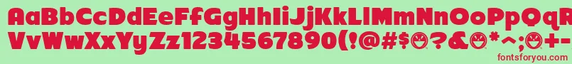 Arb218NbFinishedFreewareAt Font – Red Fonts on Green Background