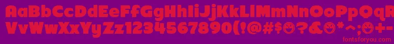 Arb218NbFinishedFreewareAt Font – Red Fonts on Purple Background