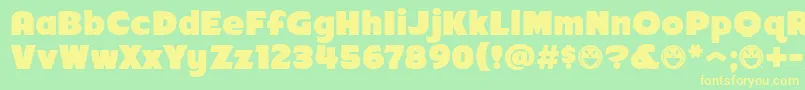 Шрифт Arb218NbFinishedFreewareAt – жёлтые шрифты на зелёном фоне