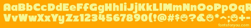 Arb218NbFinishedFreewareAt Font – Yellow Fonts on Orange Background
