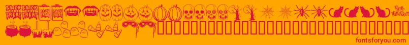 フォントTrictb – オレンジの背景に赤い文字