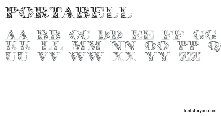 Schriftart Portabell – Alphabet, Zahlen, spezielle Symbole