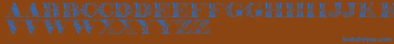 Portabell Font – Blue Fonts on Brown Background