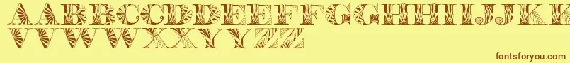 Portabell Font – Brown Fonts on Yellow Background