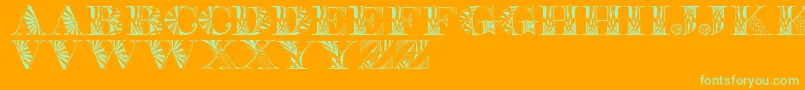 Portabell Font – Green Fonts on Orange Background