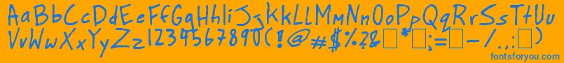 BighonkHandwriting Font – Blue Fonts on Orange Background
