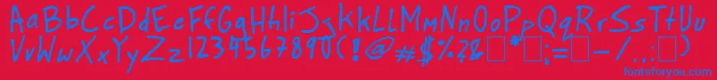 フォントBighonkHandwriting – 赤い背景に青い文字