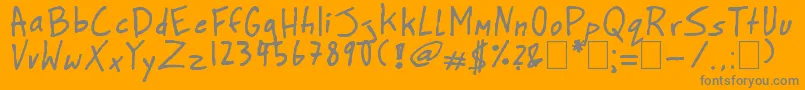 BighonkHandwriting Font – Gray Fonts on Orange Background