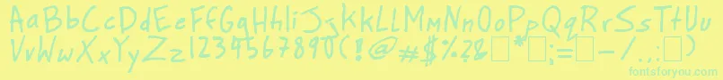 BighonkHandwriting-Schriftart – Grüne Schriften auf gelbem Hintergrund