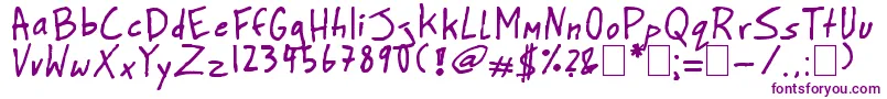 BighonkHandwriting-fontti – violetit fontit valkoisella taustalla