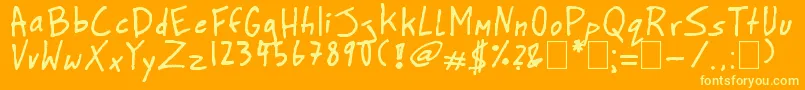 BighonkHandwriting Font – Yellow Fonts on Orange Background