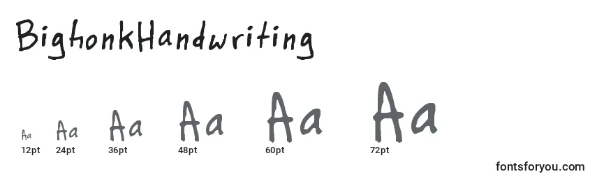 BighonkHandwriting Font Sizes