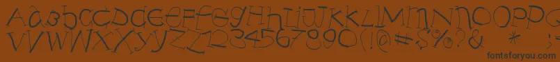 Fonte Anarchistica – fontes pretas em um fundo marrom