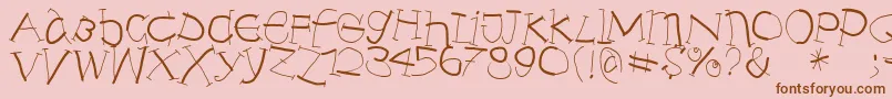 フォントAnarchistica – ピンクの背景に茶色のフォント