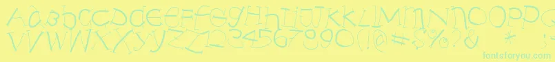 フォントAnarchistica – 黄色い背景に緑の文字