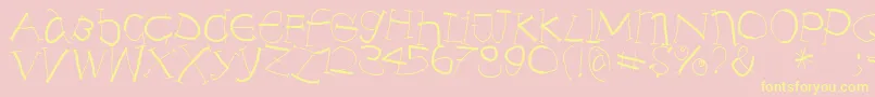 Шрифт Anarchistica – жёлтые шрифты на розовом фоне
