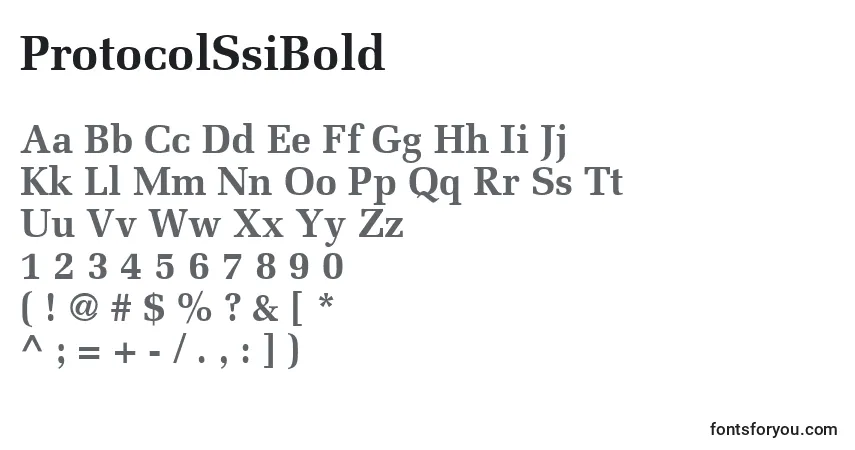 Schriftart ProtocolSsiBold – Alphabet, Zahlen, spezielle Symbole