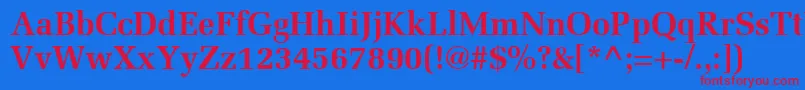 フォントProtocolSsiBold – 赤い文字の青い背景