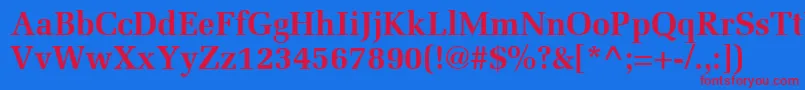 Шрифт ProtocolSsiBold – красные шрифты на синем фоне