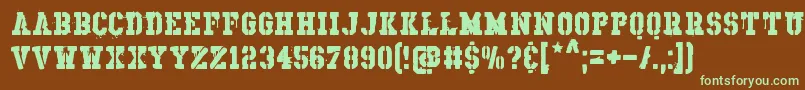 RhosDirnaith Font – Green Fonts on Brown Background