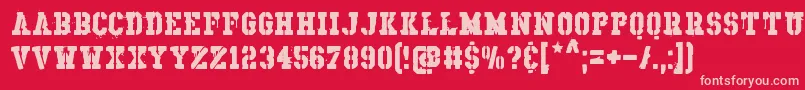 RhosDirnaith Font – Pink Fonts on Red Background