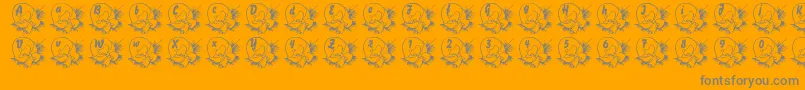 LmsBabyEgg-Schriftart – Graue Schriften auf orangefarbenem Hintergrund