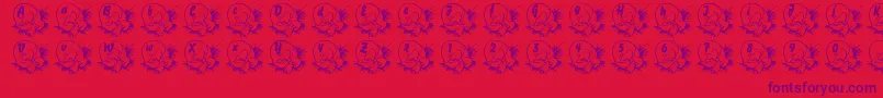 Fonte LmsBabyEgg – fontes roxas em um fundo vermelho
